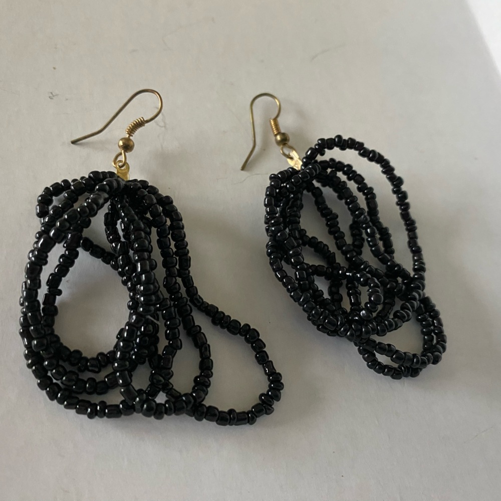 Black beaded earrings